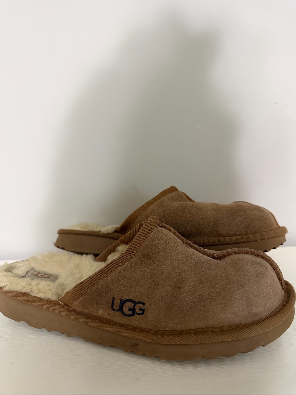 UGG Chestnut Brown Suede Shearling Slip-On